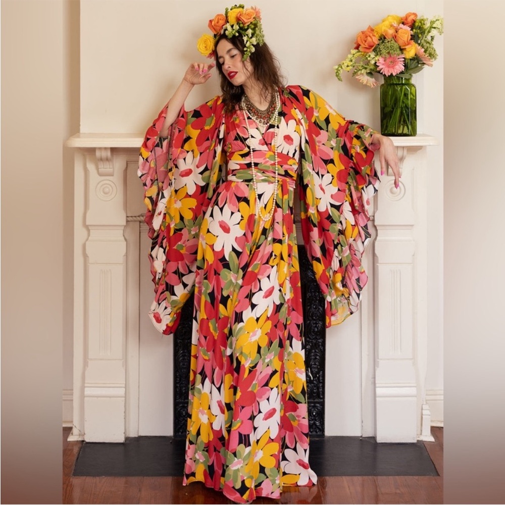 TRASHY DIVA BUTTERFLY LONG DRESS - FLOWER POWER size 22 (SOLD OUT ONLINE)